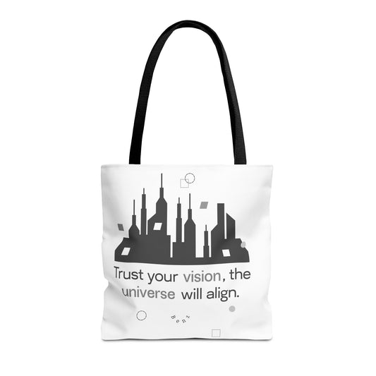 Motivational Tote Bag with Urban Designs, Inspirational Carryall for Dreamers, Gifts for Graduates, Modern Shopping Bag, Stylish