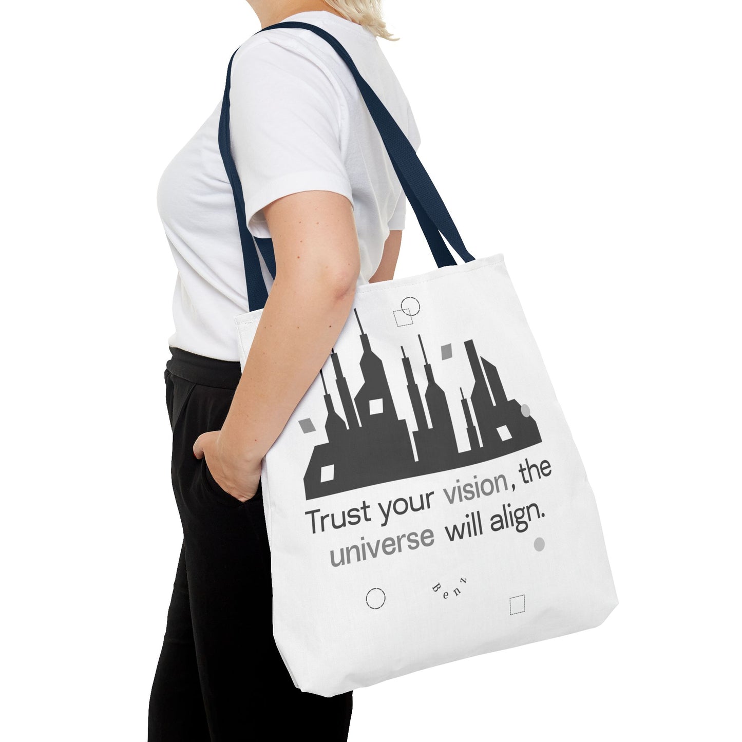 Motivational Tote Bag with Urban Designs, Inspirational Carryall for Dreamers, Gifts for Graduates, Modern Shopping Bag, Stylish
