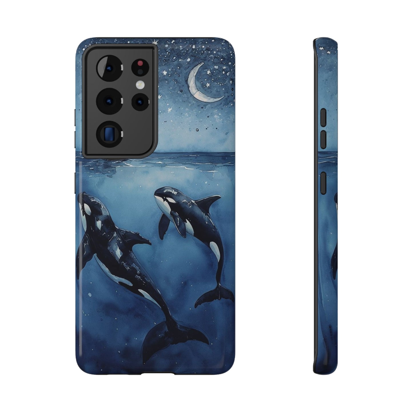 Whale Night Sky Phone Case - Impact-Resistant Design