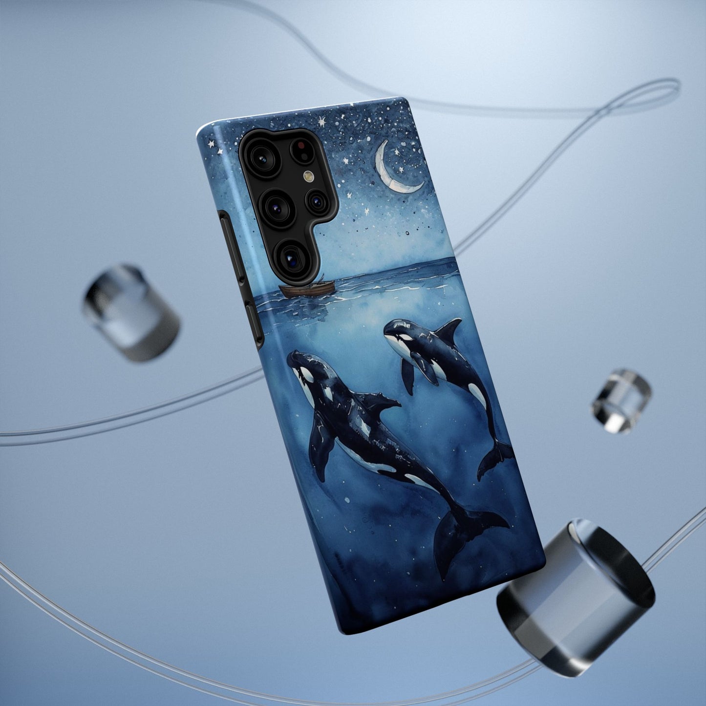 Whale Night Sky Phone Case - Impact-Resistant Design