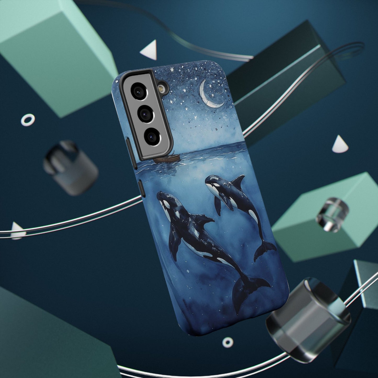 Whale Night Sky Phone Case - Impact-Resistant Design