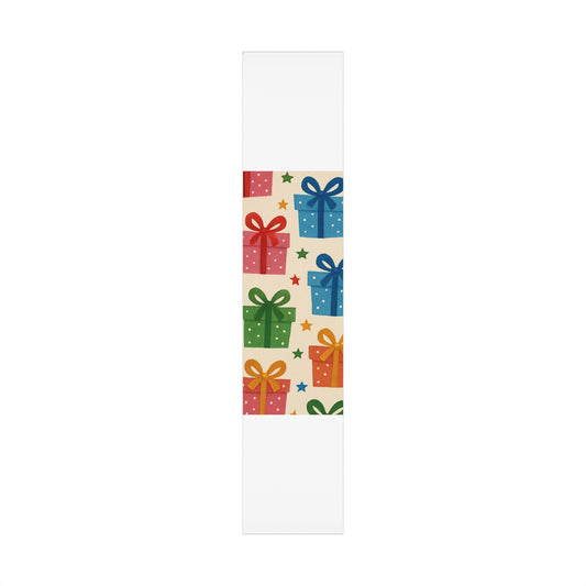 Festive Present Pattern Gift Wrap Paper — Polka Dot Blue, Green & Red Boxes