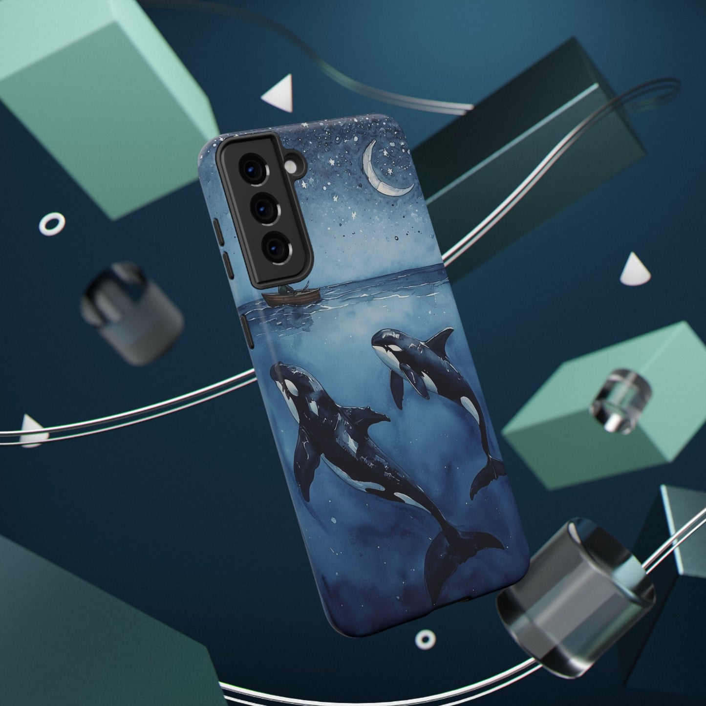 Whale Night Sky Phone Case - Impact-Resistant Design