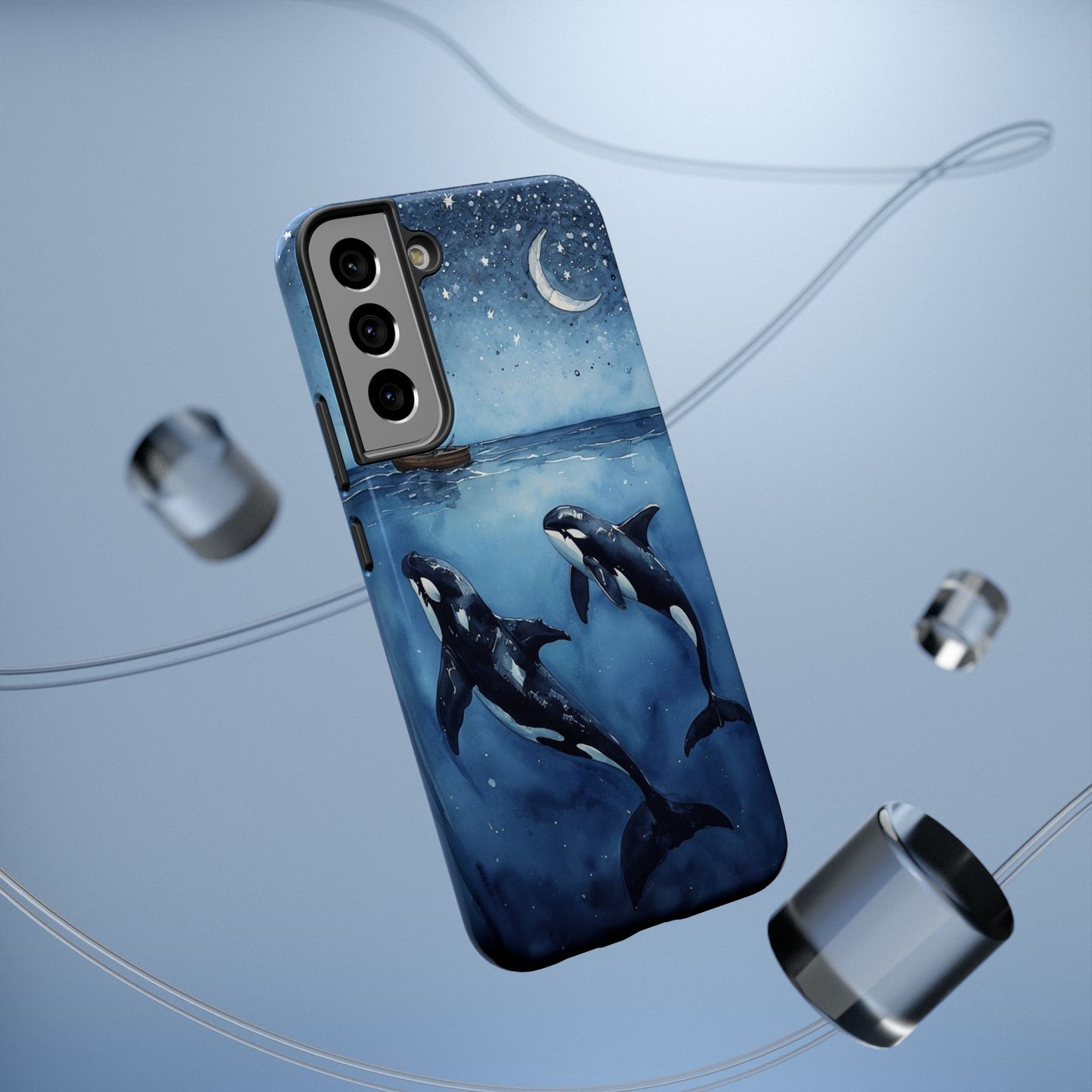 Whale Night Sky Phone Case - Impact-Resistant Design