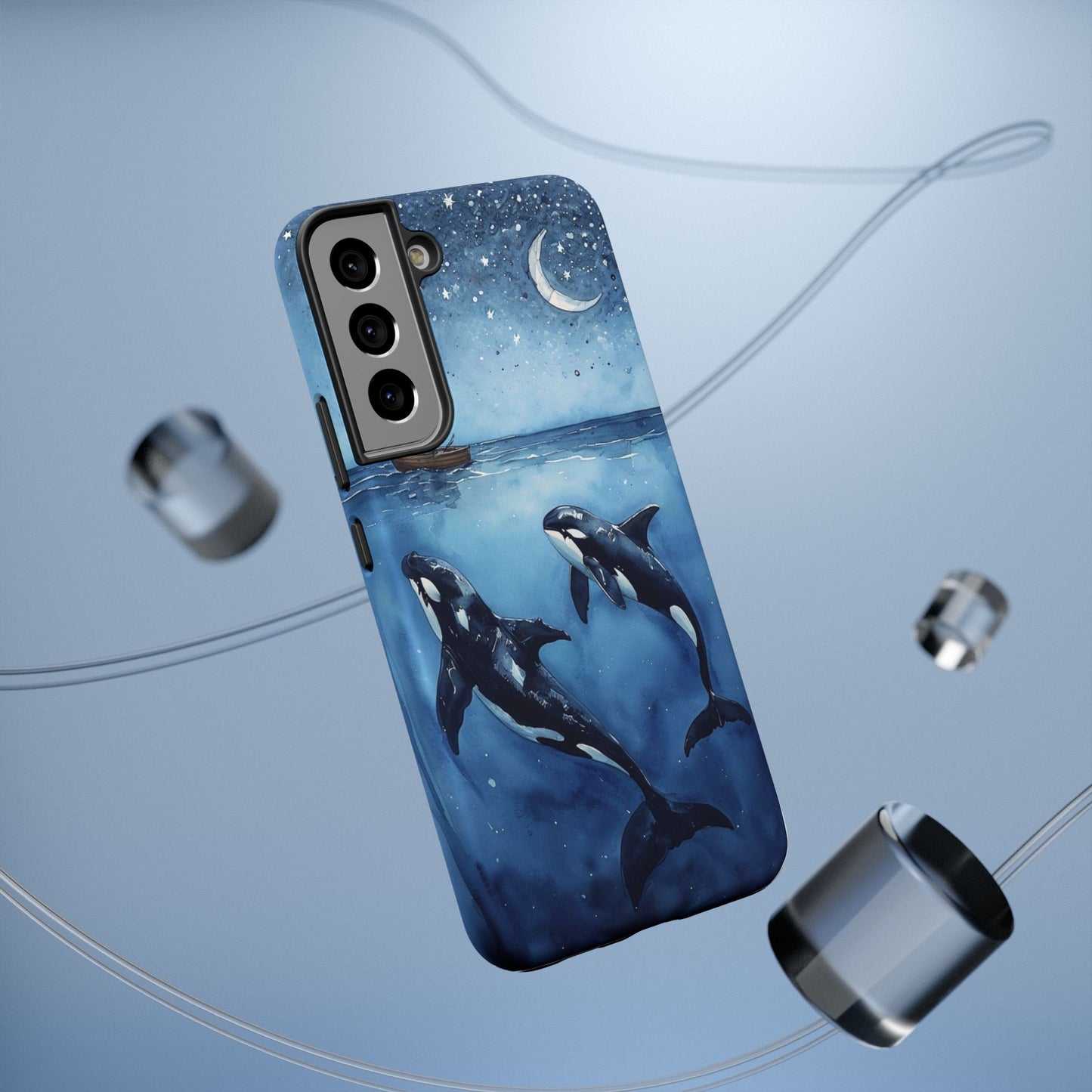 Whale Night Sky Phone Case - Impact-Resistant Design