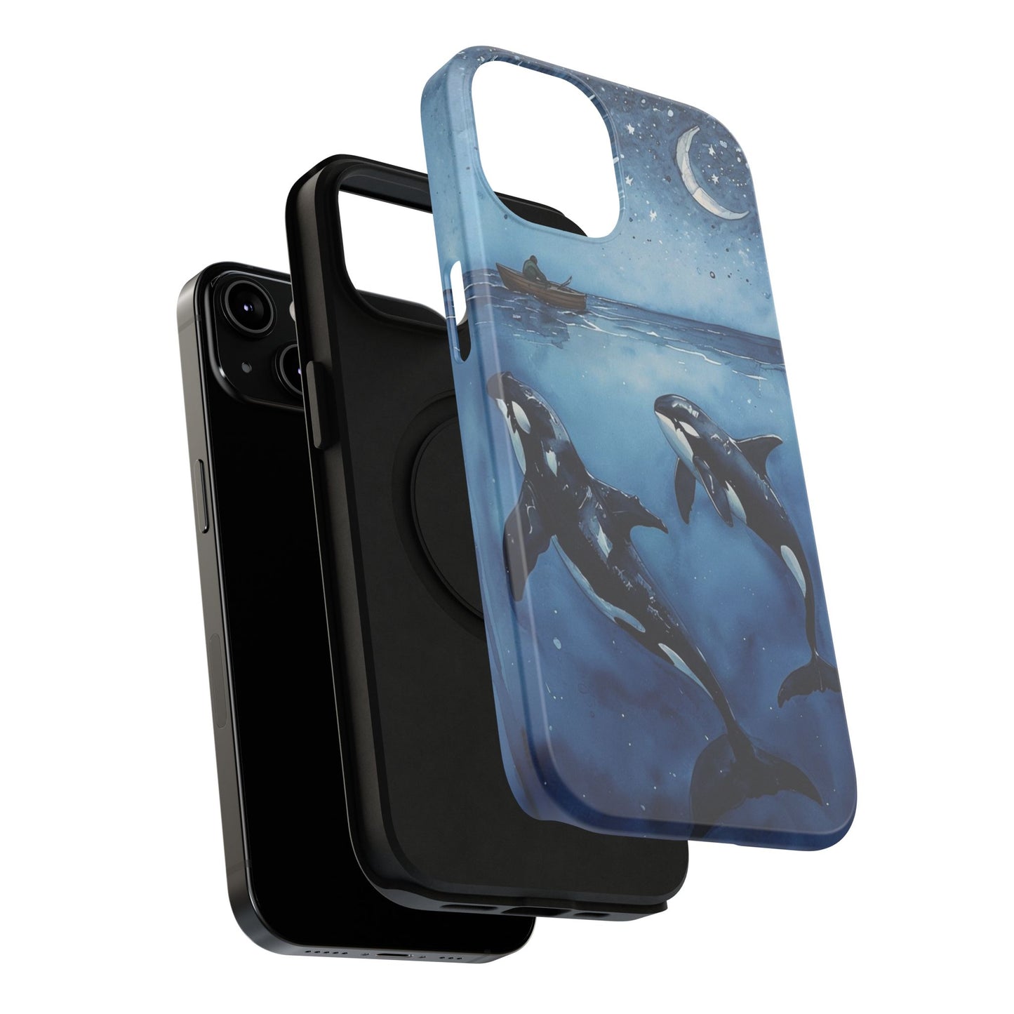 Whale Night Sky Phone Case - Impact-Resistant Design