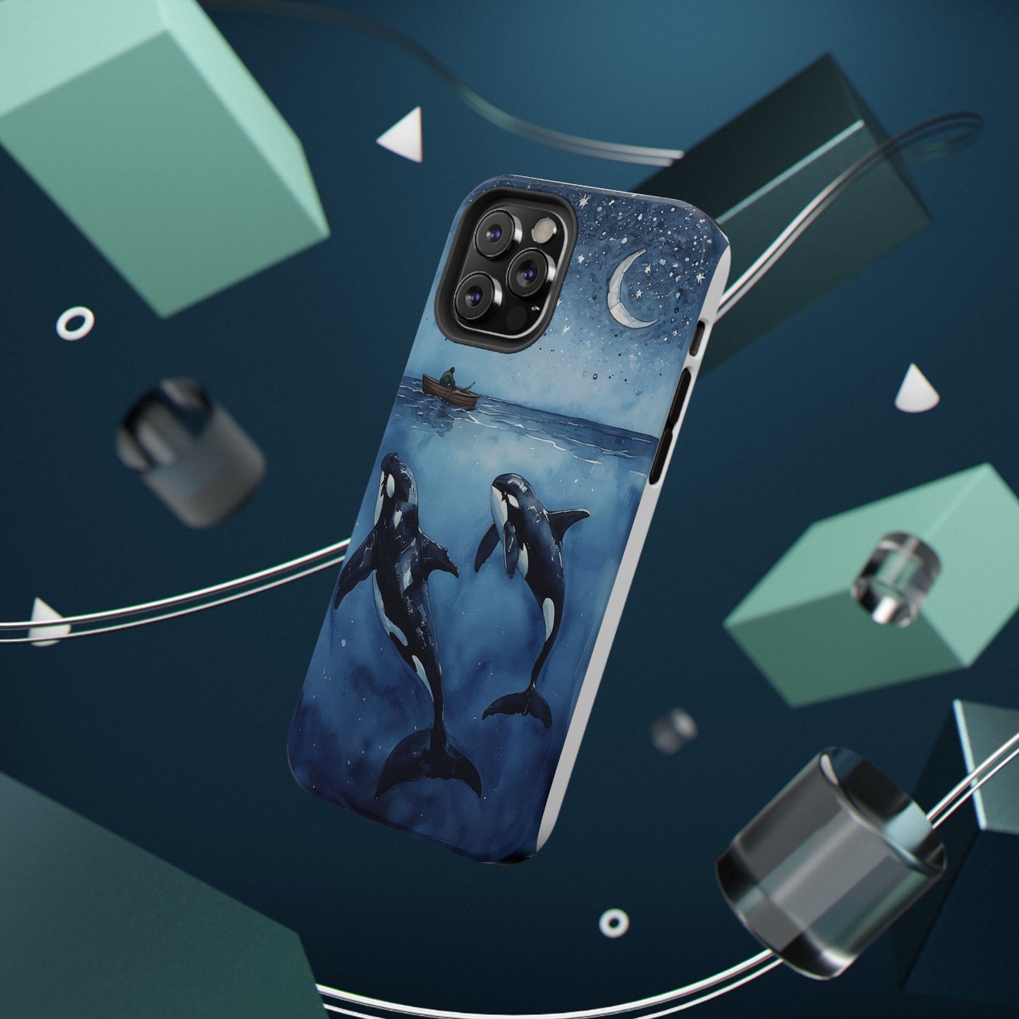Whale Night Sky Phone Case - Impact-Resistant Design