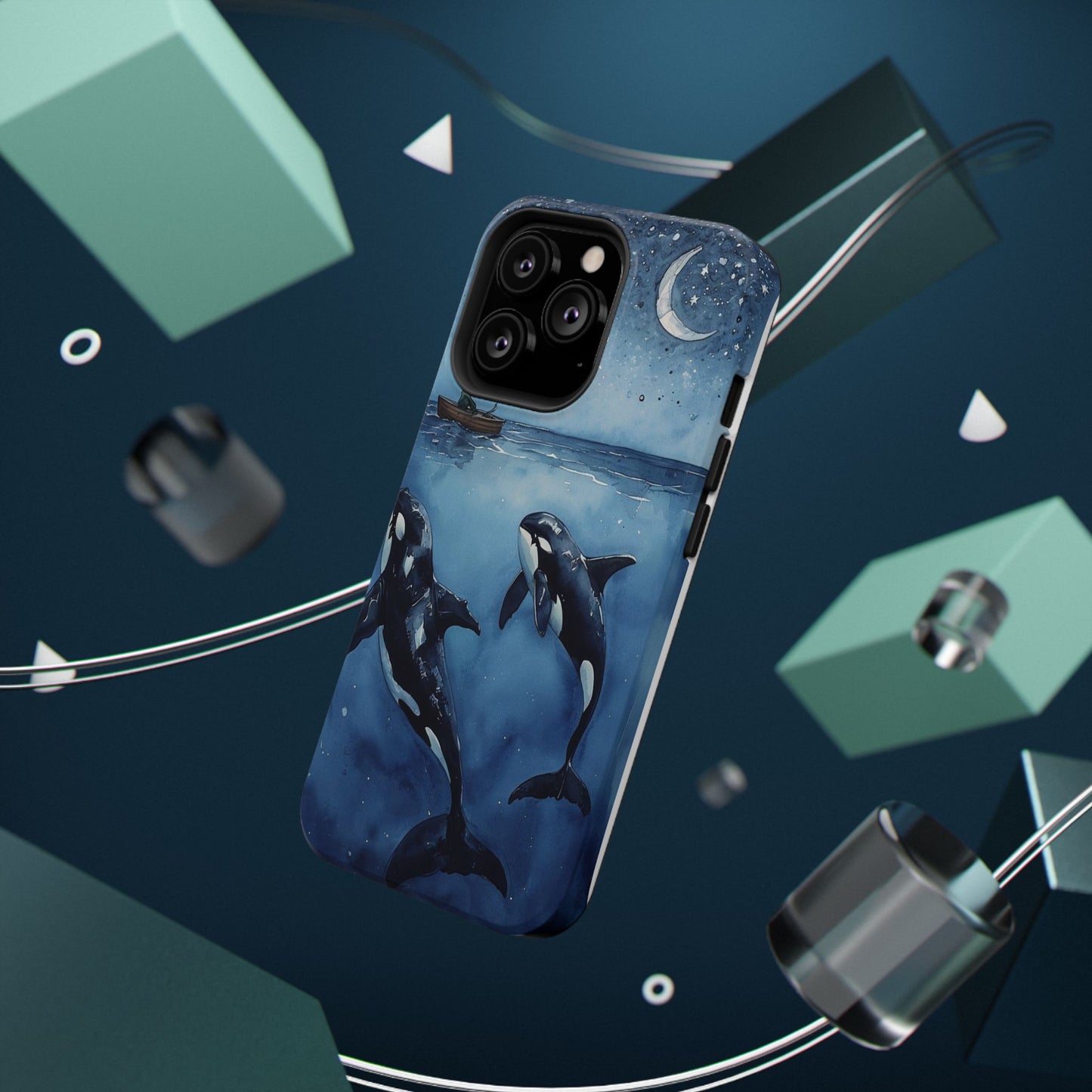 Whale Night Sky Phone Case - Impact-Resistant Design