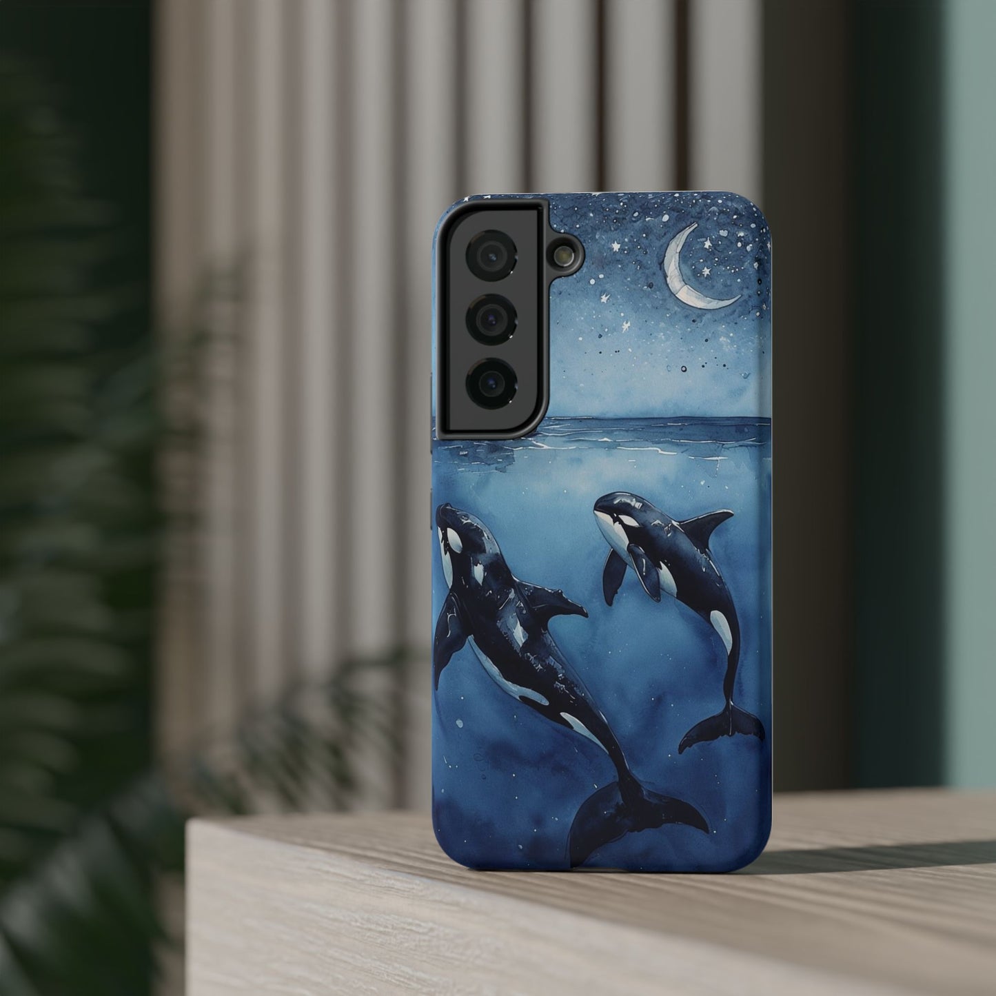 Whale Night Sky Phone Case - Impact-Resistant Design