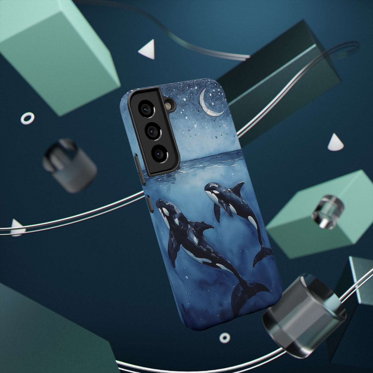 Whale Night Sky Phone Case - Impact-Resistant Design