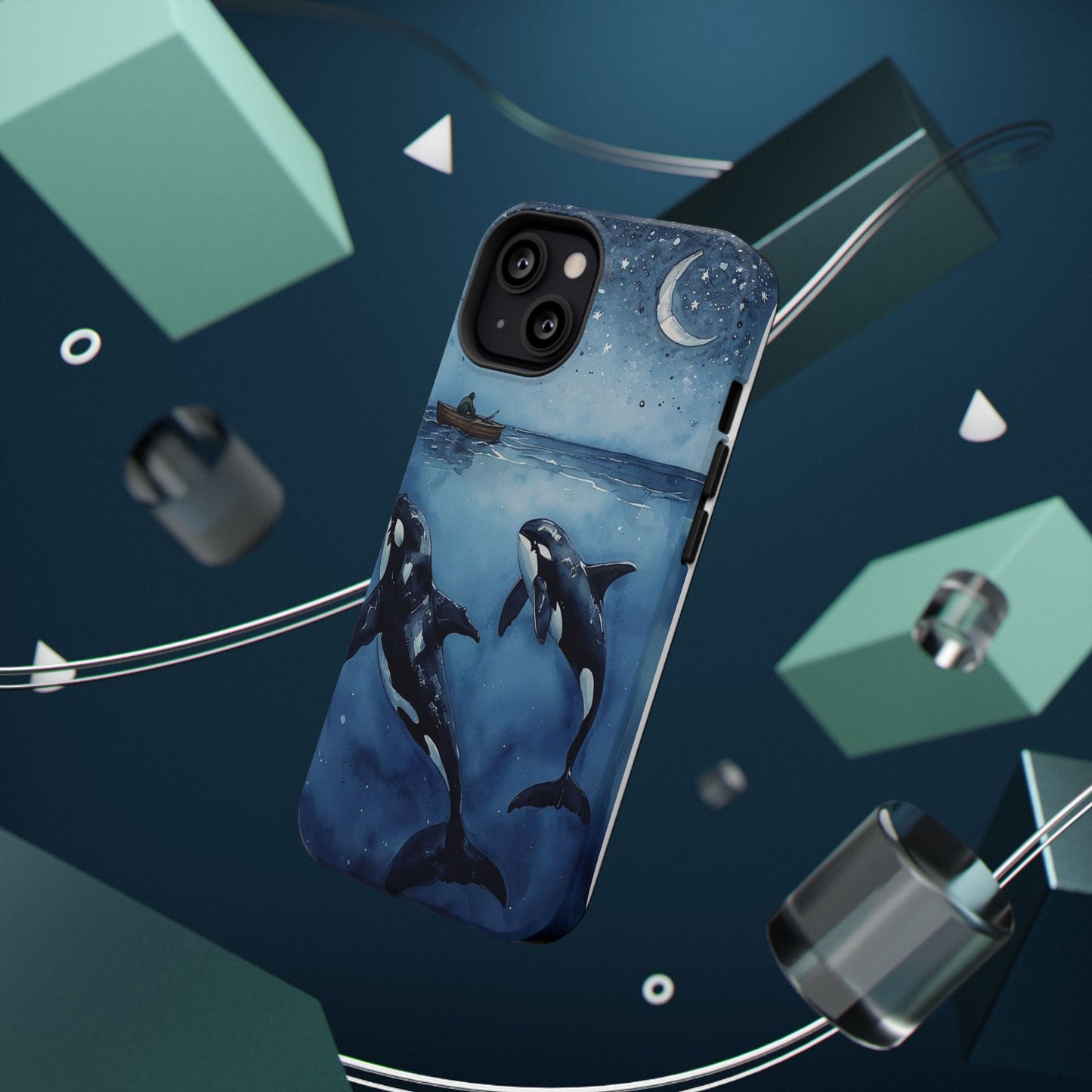 Whale Night Sky Phone Case - Impact-Resistant Design