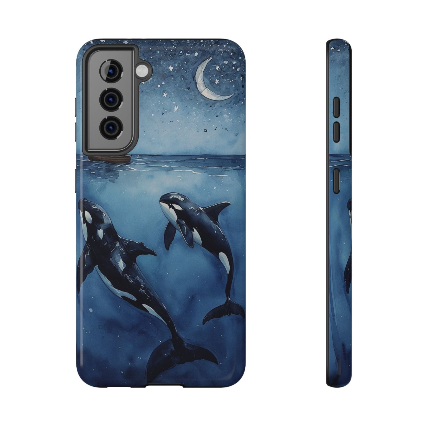 Whale Night Sky Phone Case - Impact-Resistant Design