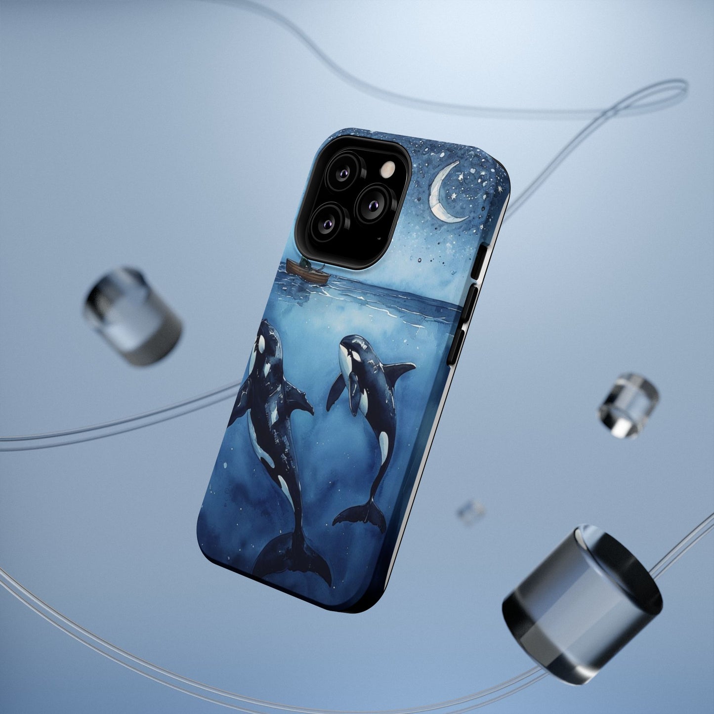 Whale Night Sky Phone Case - Impact-Resistant Design