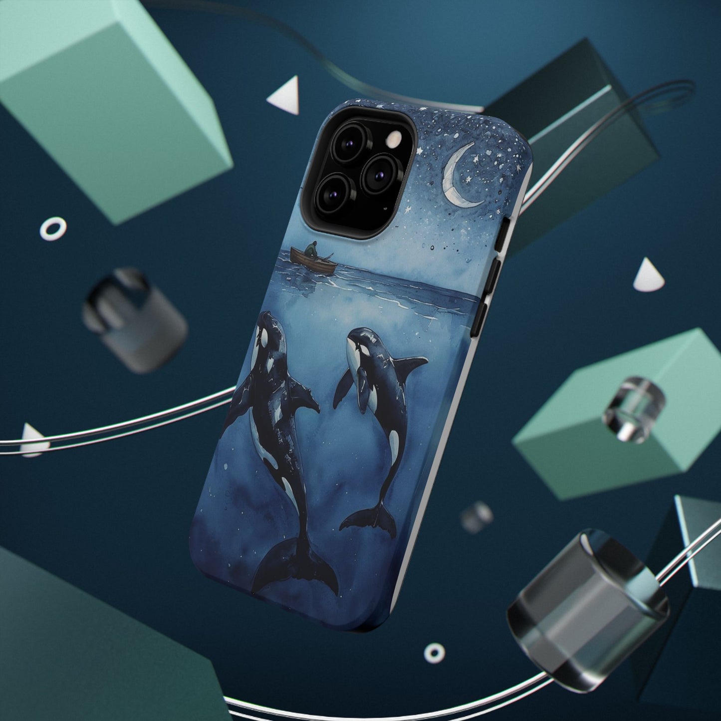 Whale Night Sky Phone Case - Impact-Resistant Design