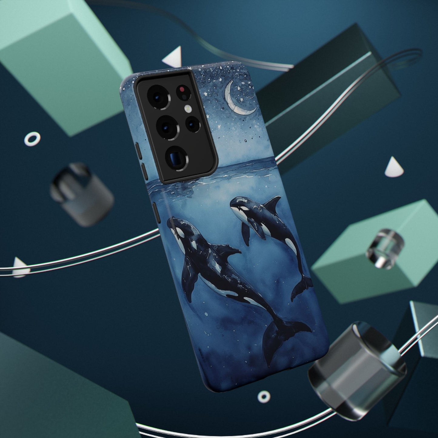 Whale Night Sky Phone Case - Impact-Resistant Design