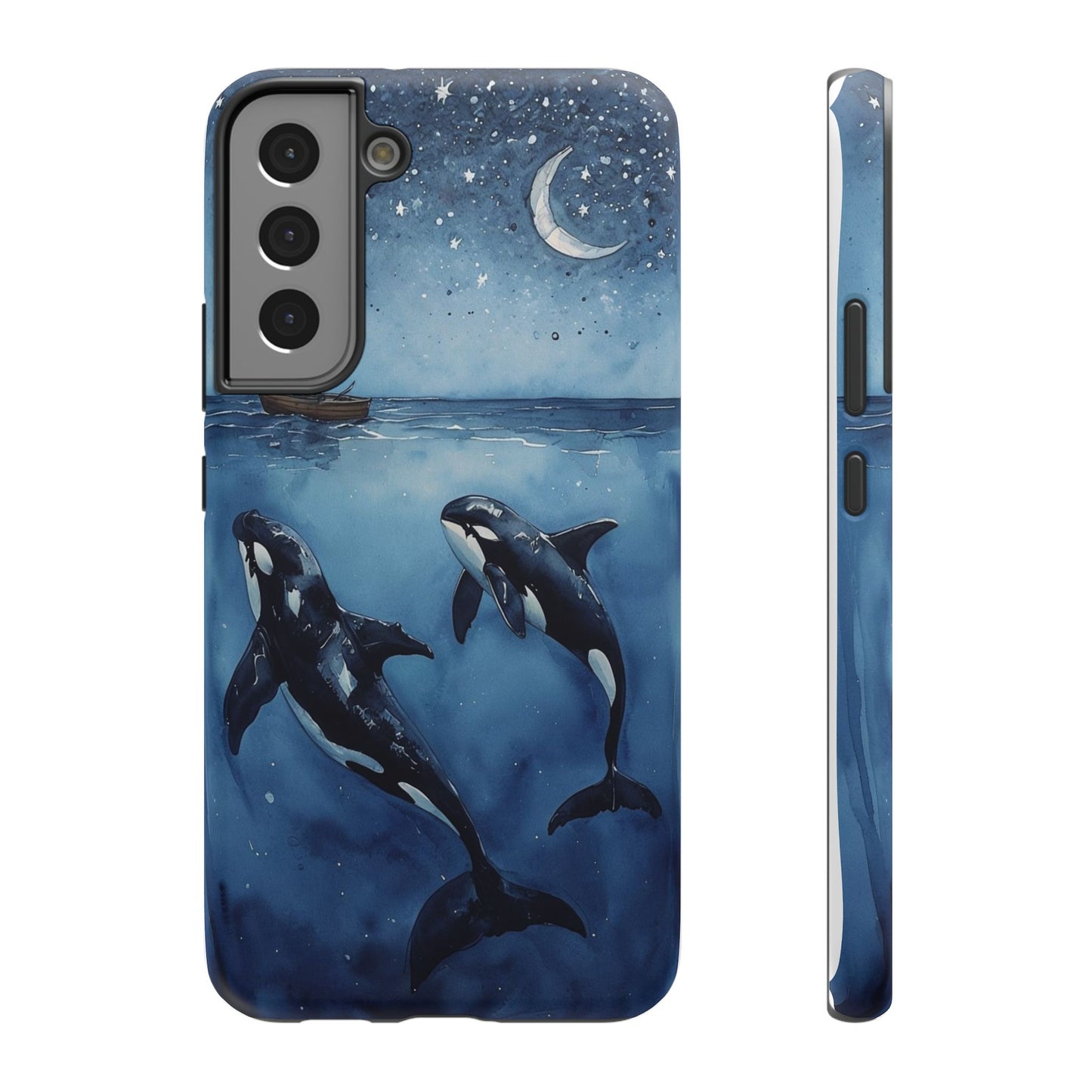 Whale Night Sky Phone Case - Impact-Resistant Design