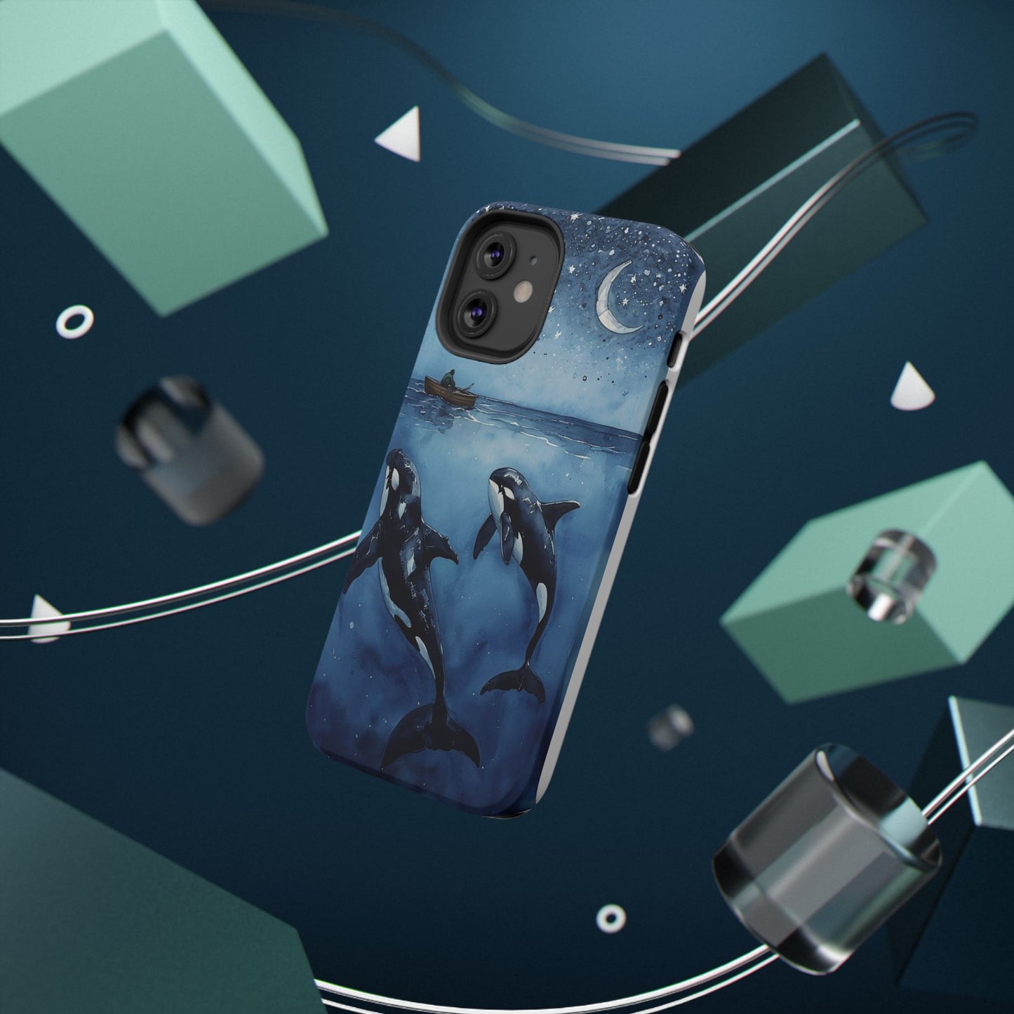 Whale Night Sky Phone Case - Impact-Resistant Design