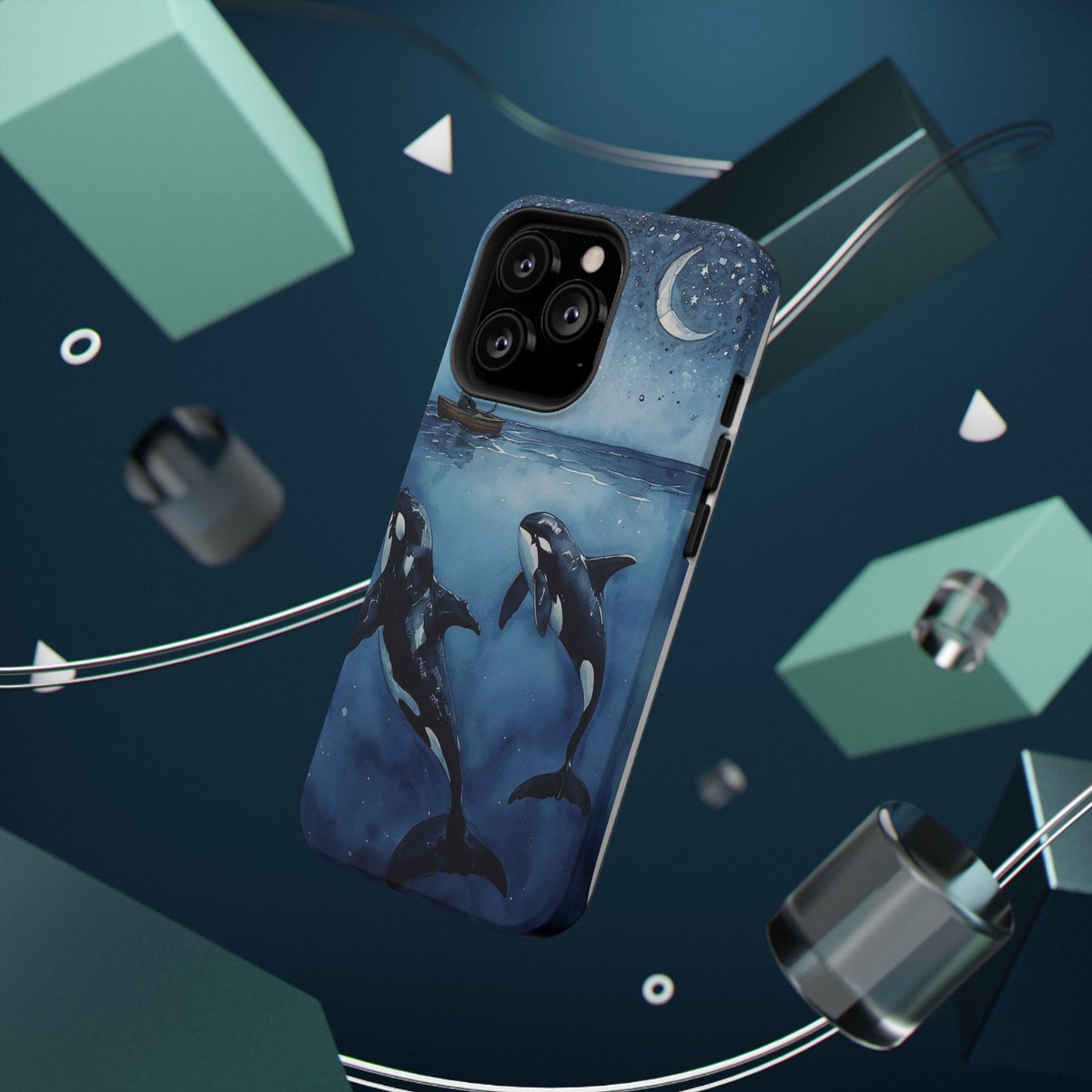 Whale Night Sky Phone Case - Impact-Resistant Design