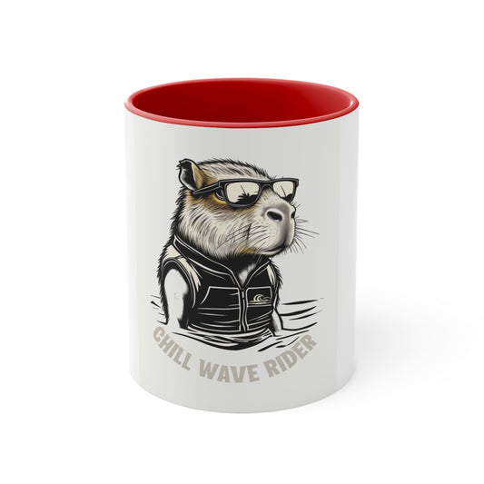 Chill Wave Rider Accent Mug - Fun and Quirky Coffee Cup for Animal Lovers