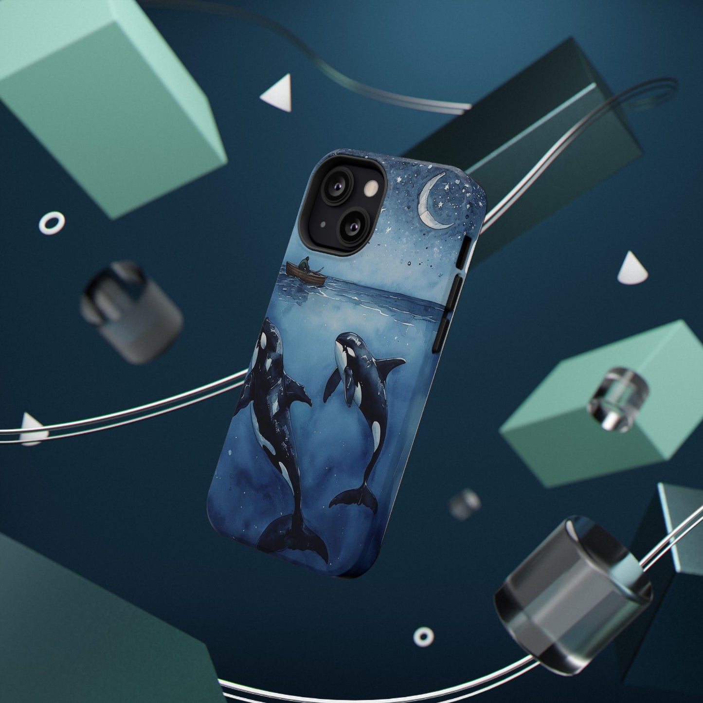 Whale Night Sky Phone Case - Impact-Resistant Design