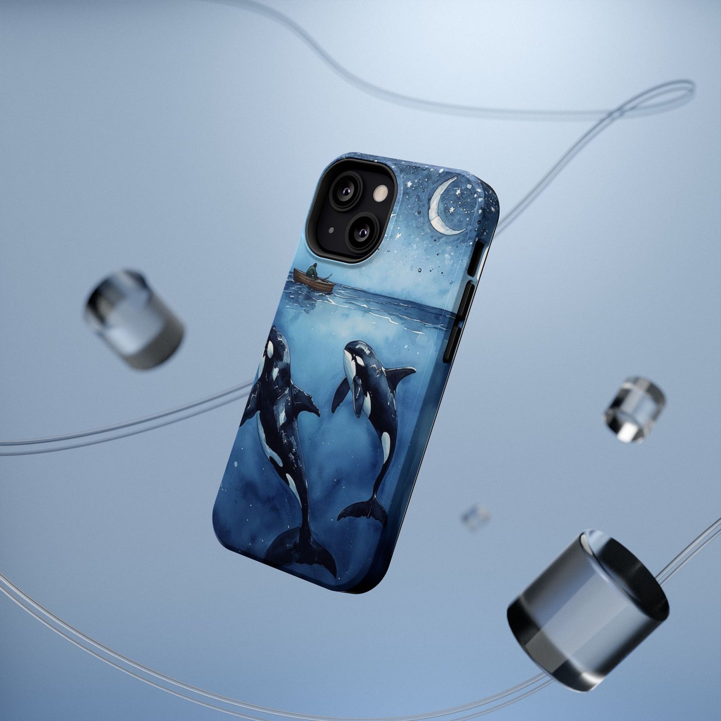 Whale Night Sky Phone Case - Impact-Resistant Design