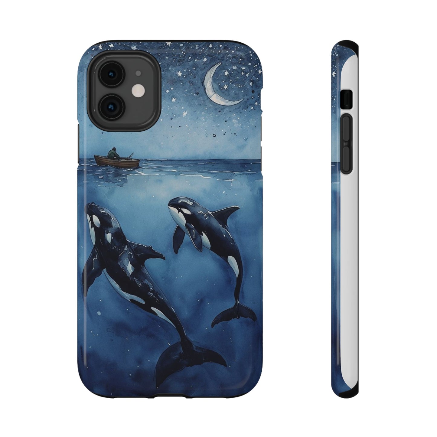 Whale Night Sky Phone Case - Impact-Resistant Design
