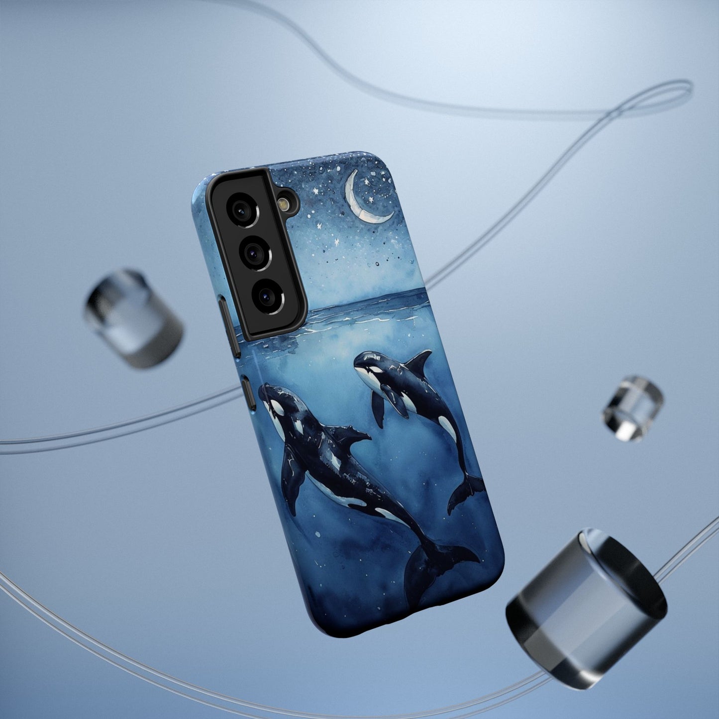 Whale Night Sky Phone Case - Impact-Resistant Design