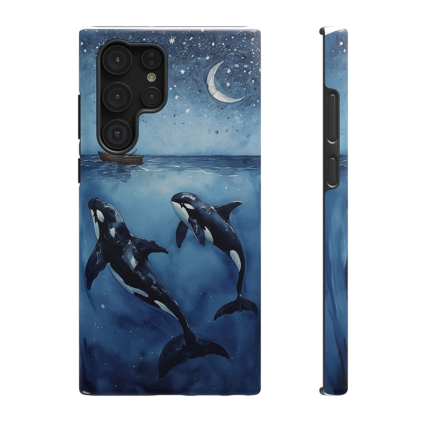 Whale Night Sky Phone Case - Impact-Resistant Design