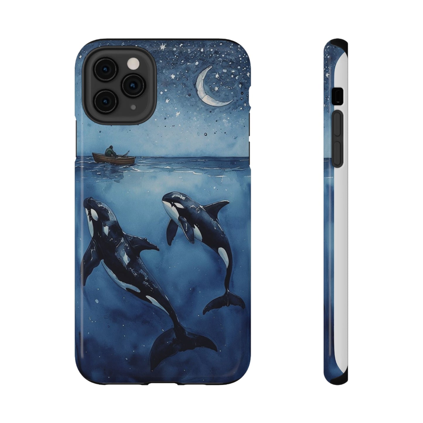 Whale Night Sky Phone Case - Impact-Resistant Design