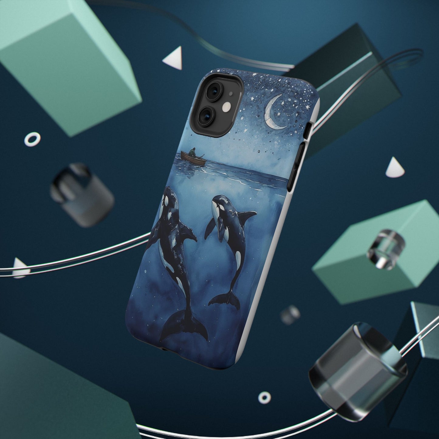 Whale Night Sky Phone Case - Impact-Resistant Design