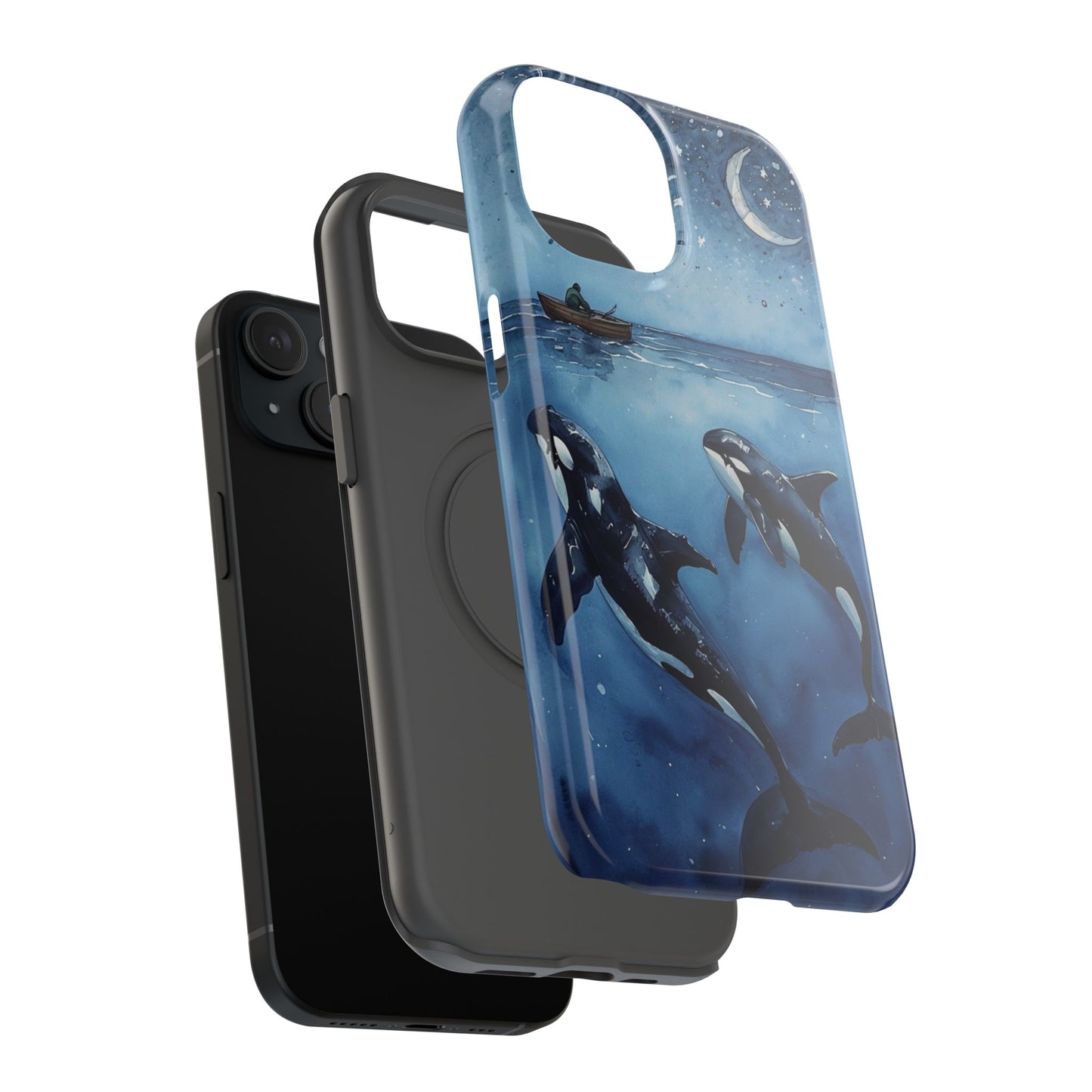 Whale Night Sky Phone Case - Impact-Resistant Design