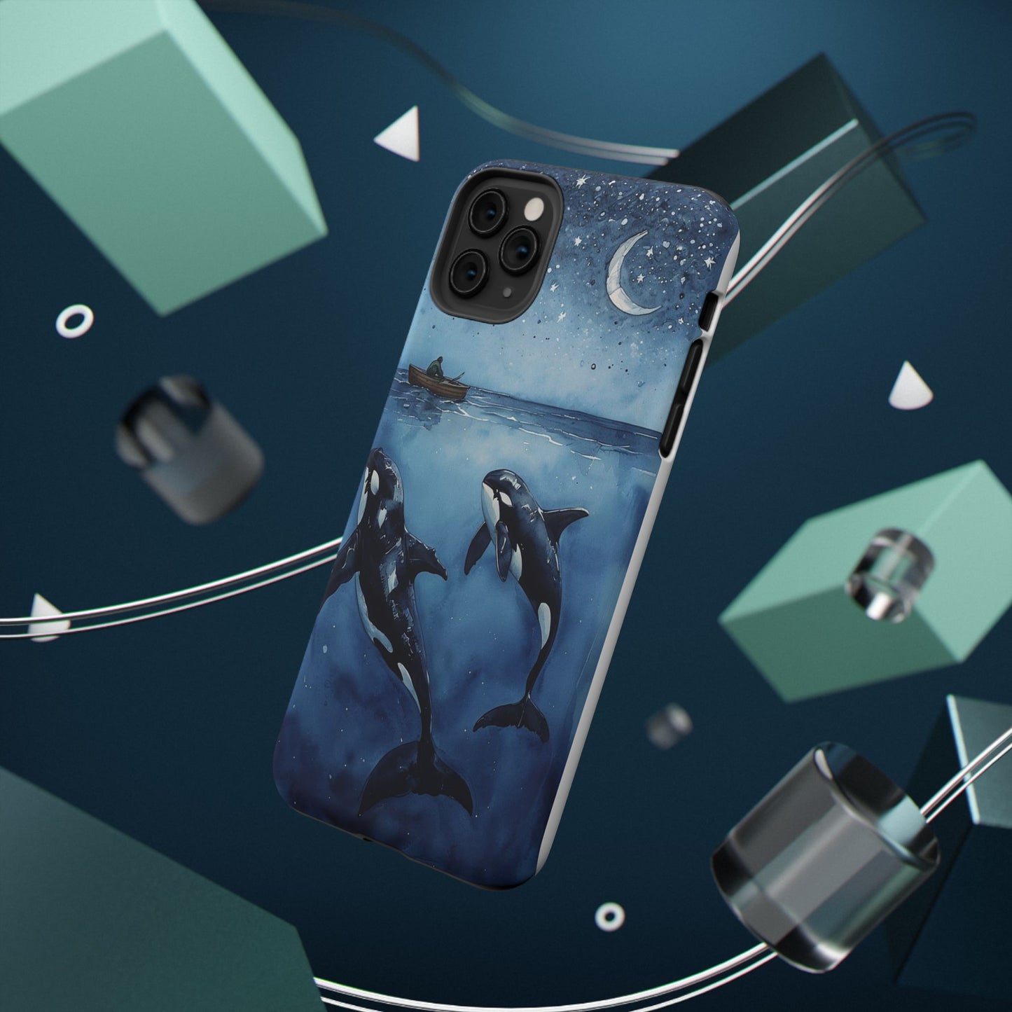 Whale Night Sky Phone Case - Impact-Resistant Design