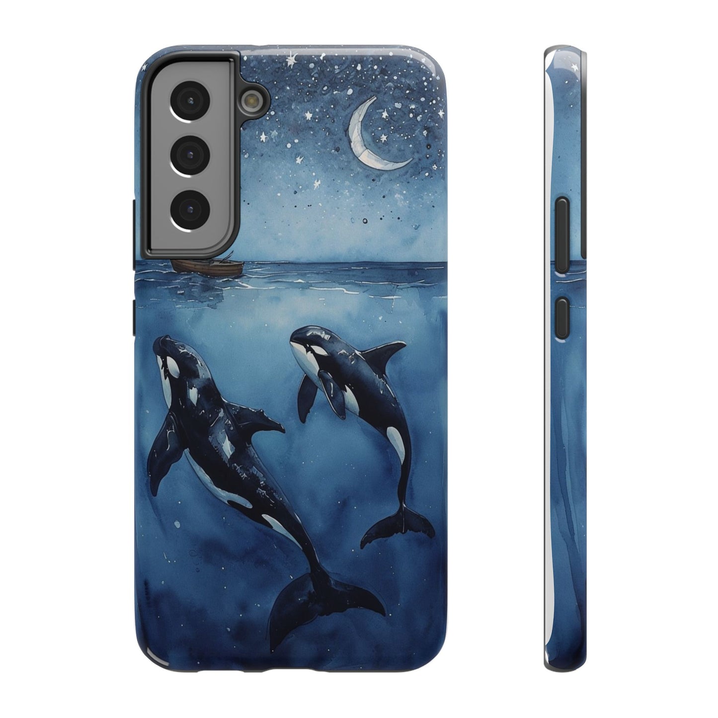 Whale Night Sky Phone Case - Impact-Resistant Design
