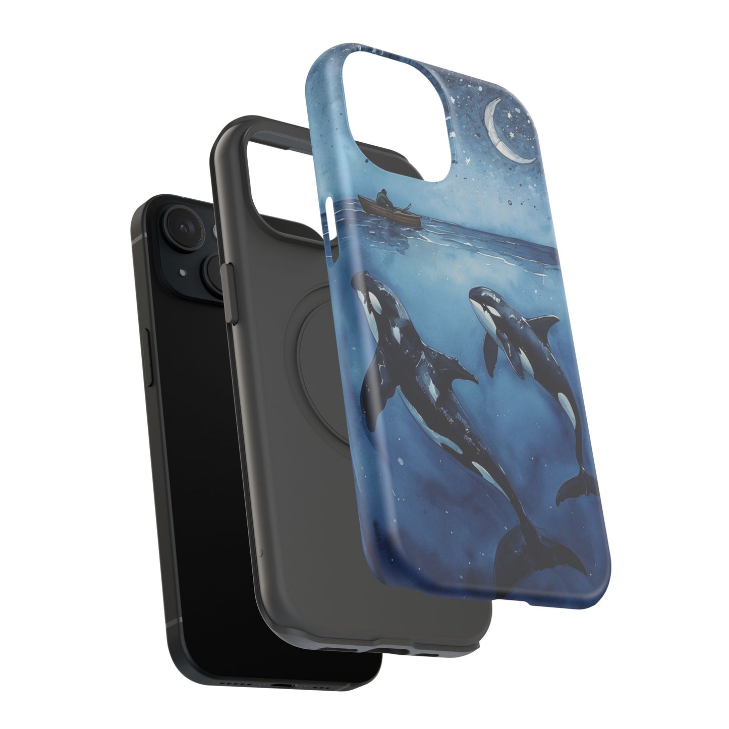 Whale Night Sky Phone Case - Impact-Resistant Design