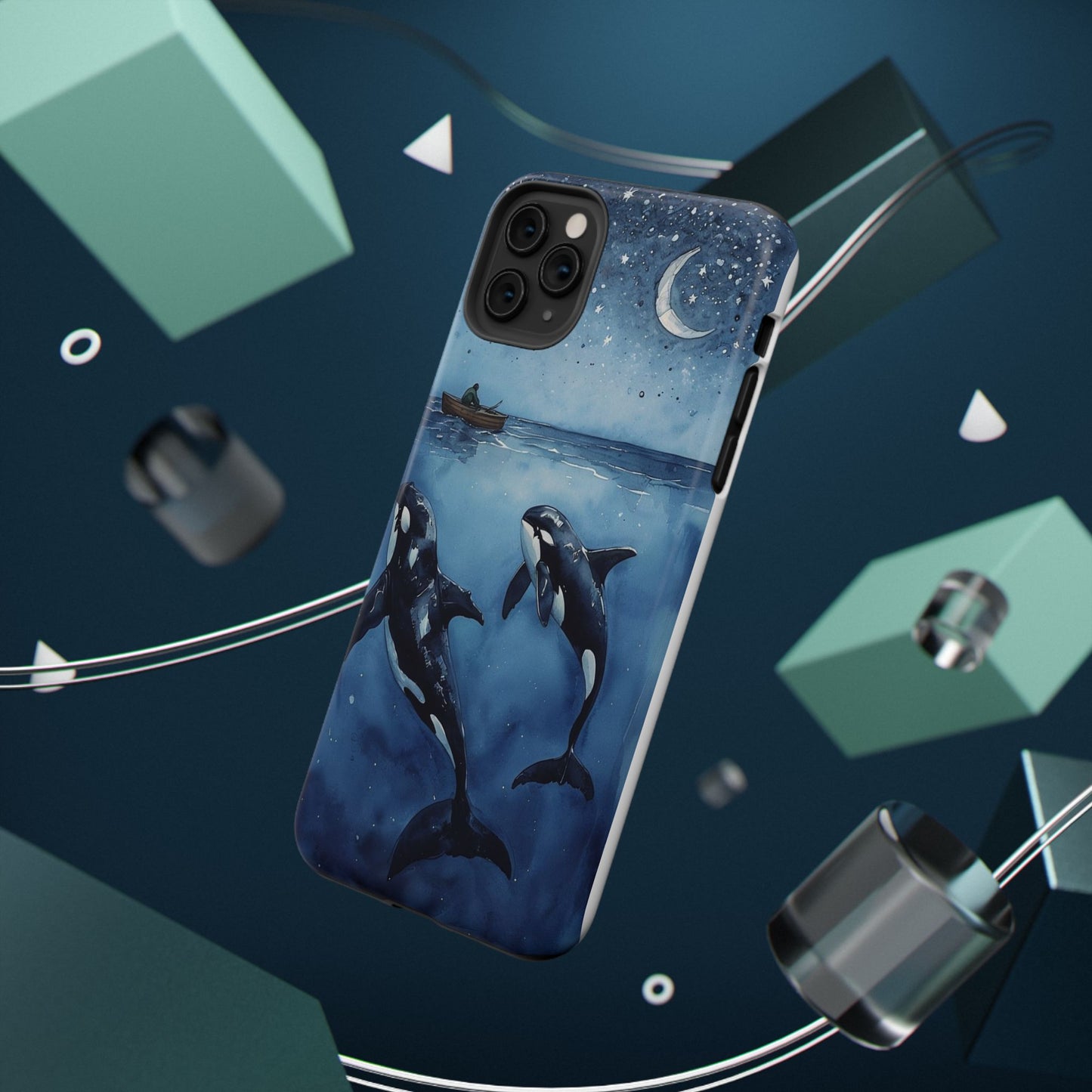 Whale Night Sky Phone Case - Impact-Resistant Design