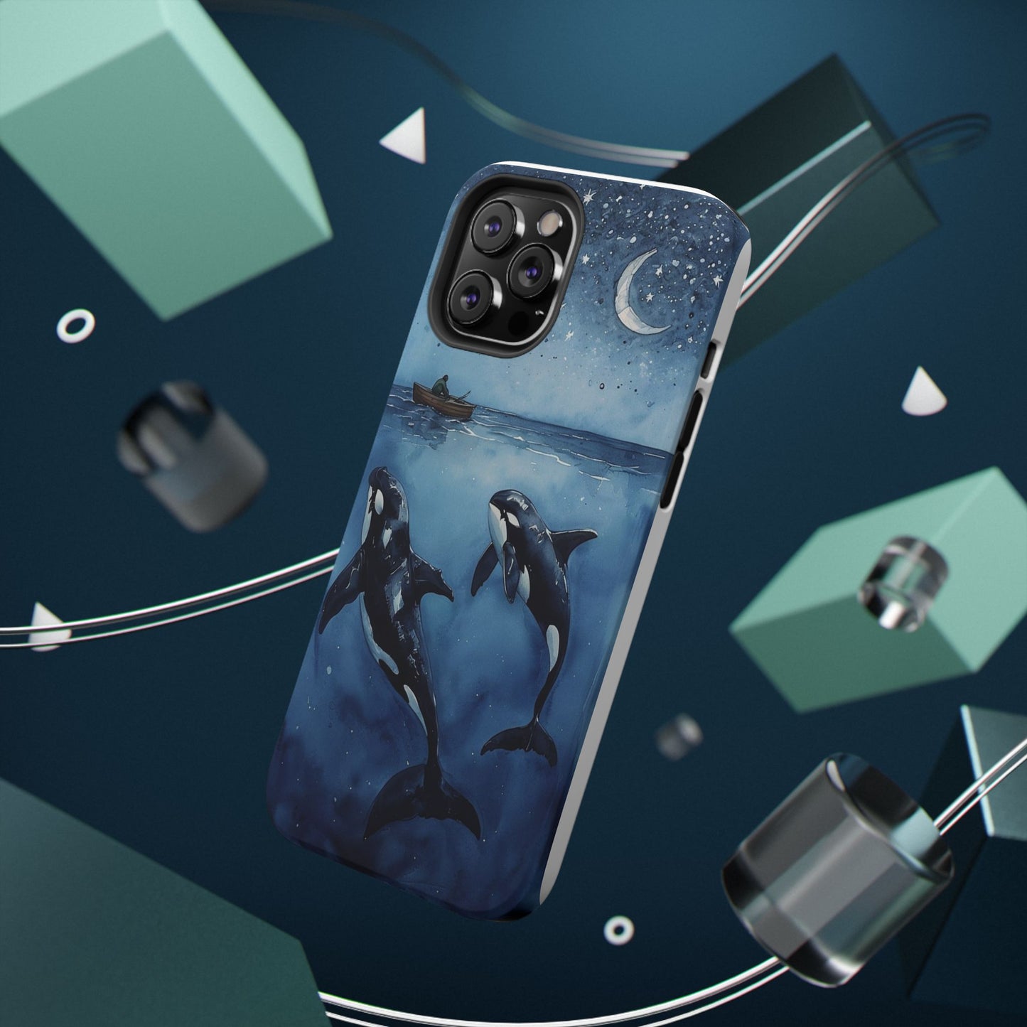Whale Night Sky Phone Case - Impact-Resistant Design