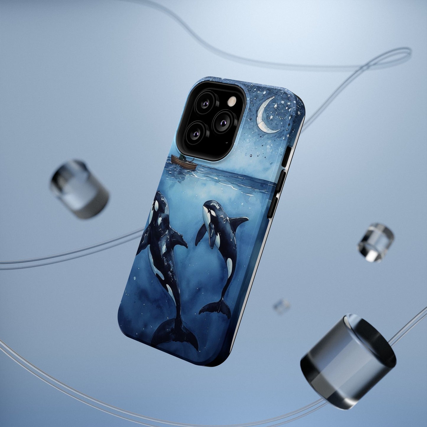Whale Night Sky Phone Case - Impact-Resistant Design