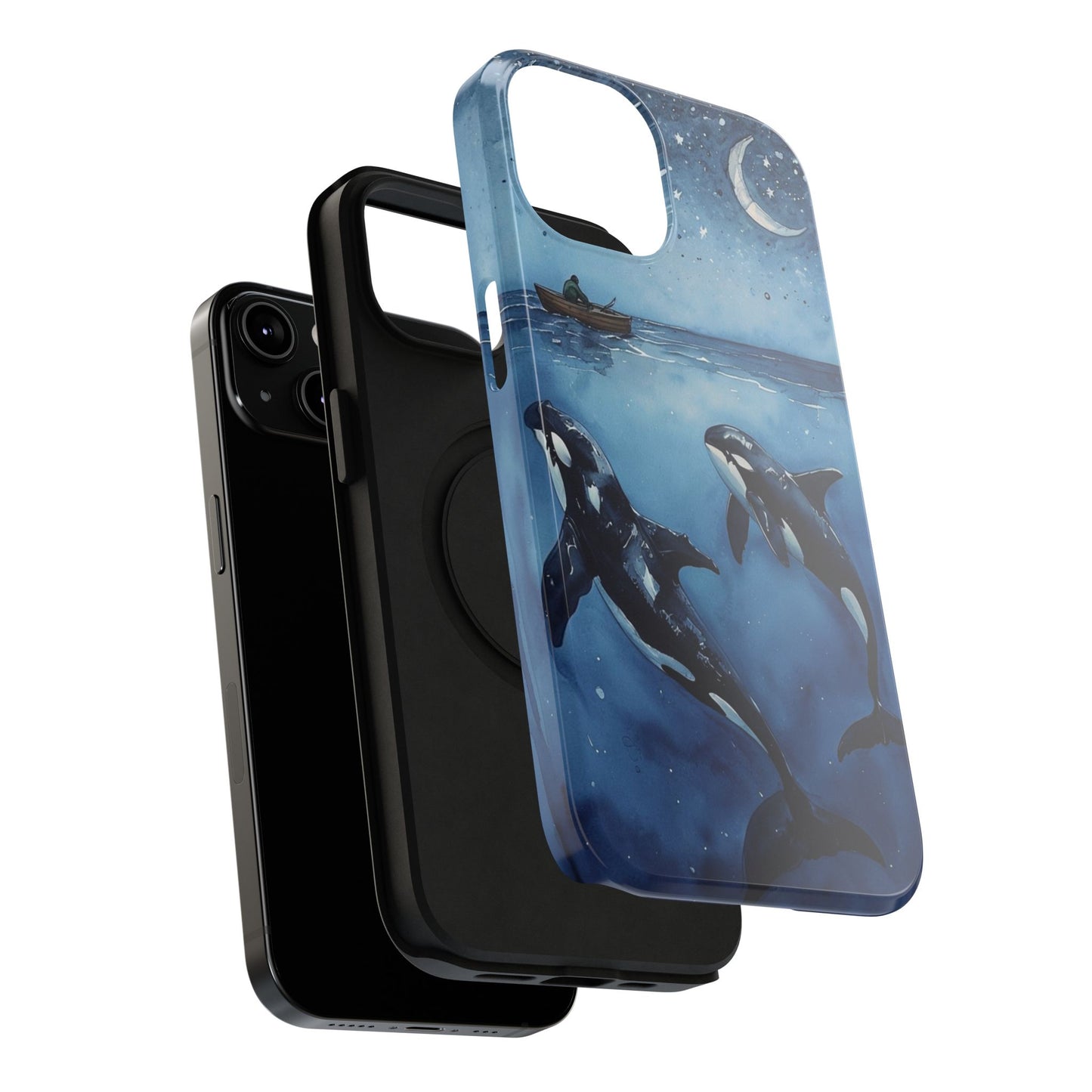 Whale Night Sky Phone Case - Impact-Resistant Design