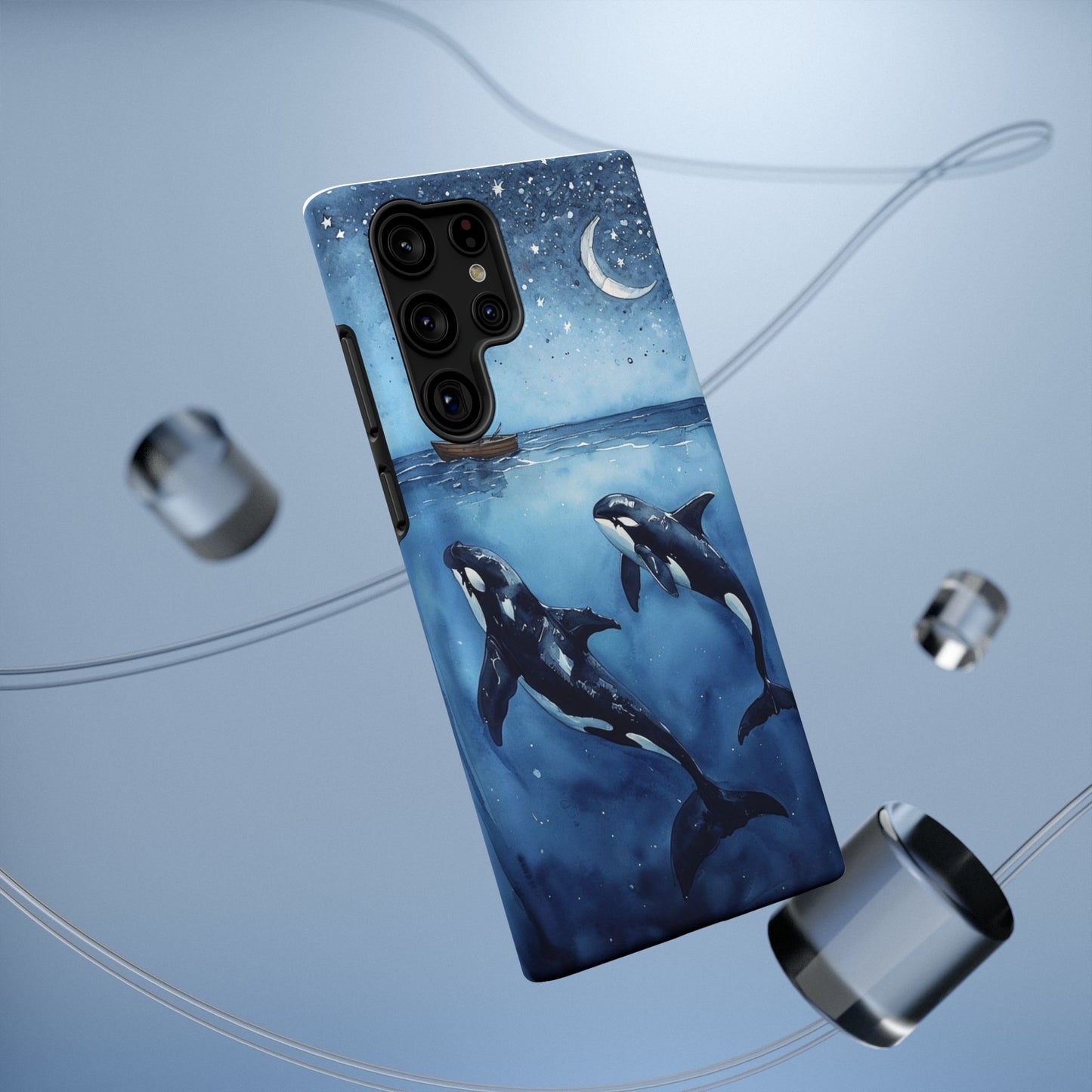 Whale Night Sky Phone Case - Impact-Resistant Design