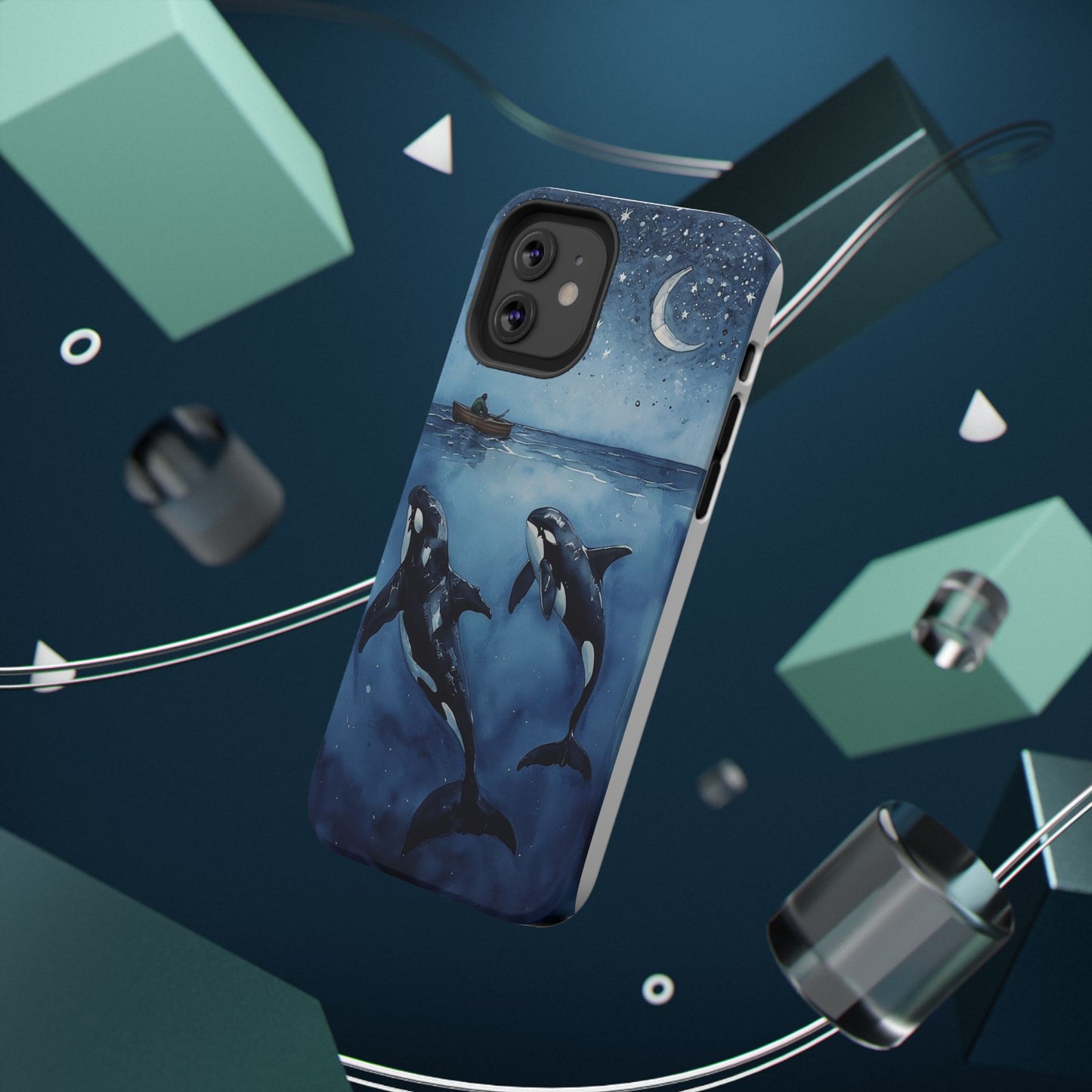 Whale Night Sky Phone Case - Impact-Resistant Design