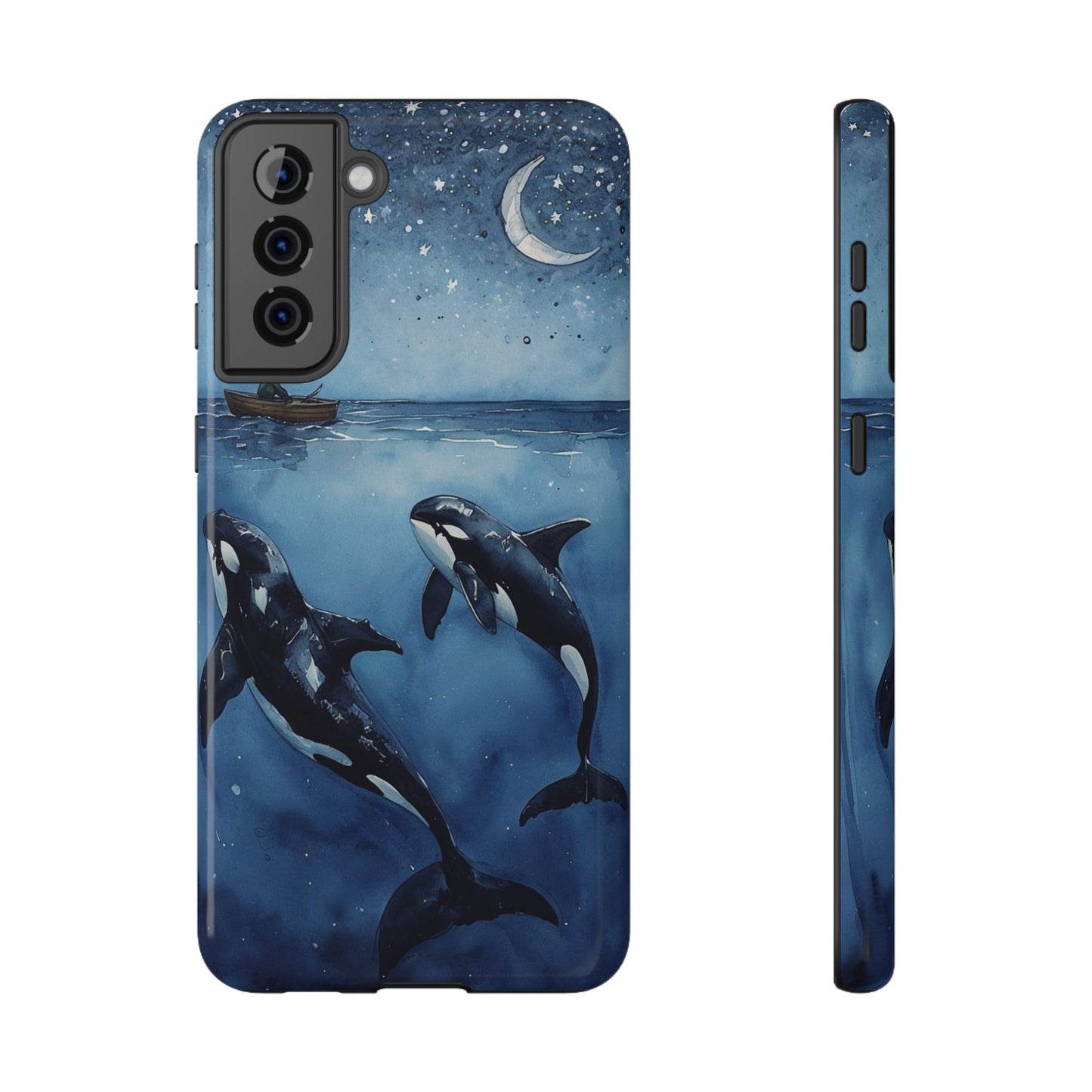Whale Night Sky Phone Case - Impact-Resistant Design