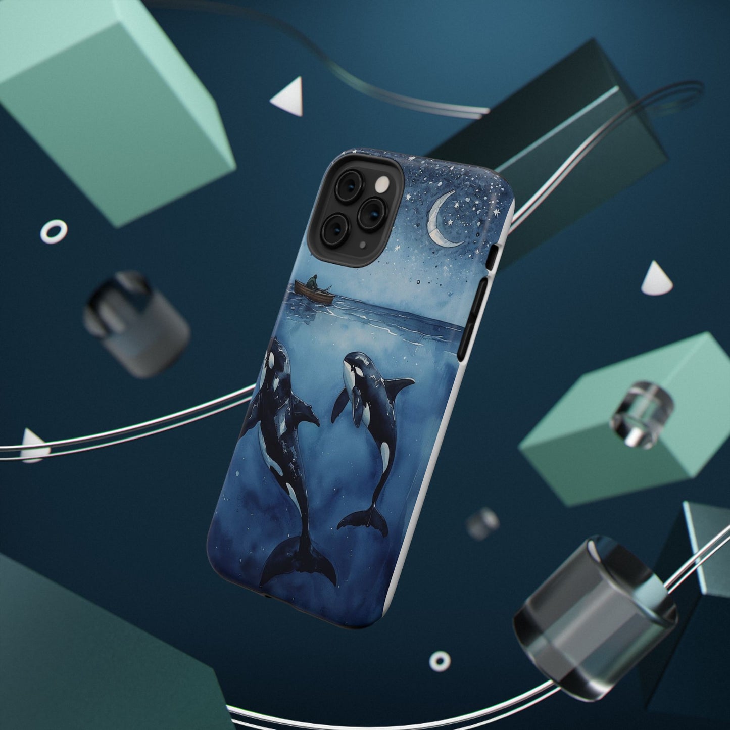 Whale Night Sky Phone Case - Impact-Resistant Design